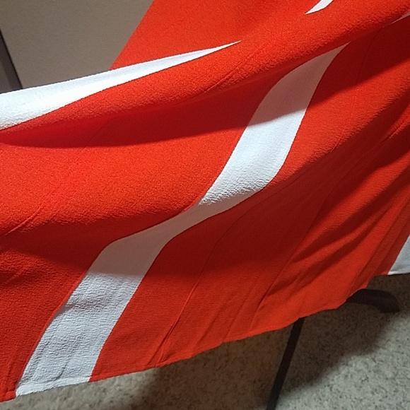 Taylor orange and white flared dress - Picture 6 of 8